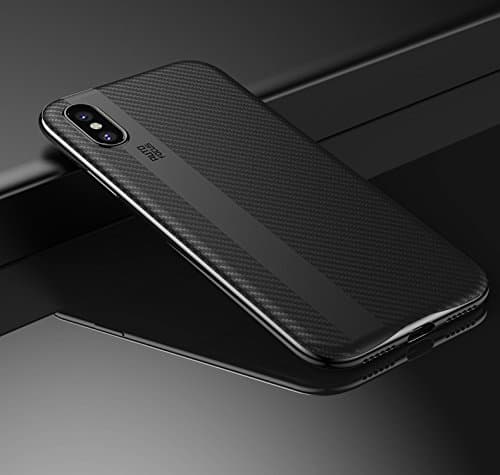 Maximall - iPhone X Case ✅ New Designed Luxury Ultra Slim Fit Carbon Light Men Protection Cover for Apple Iphone 10 (Black)