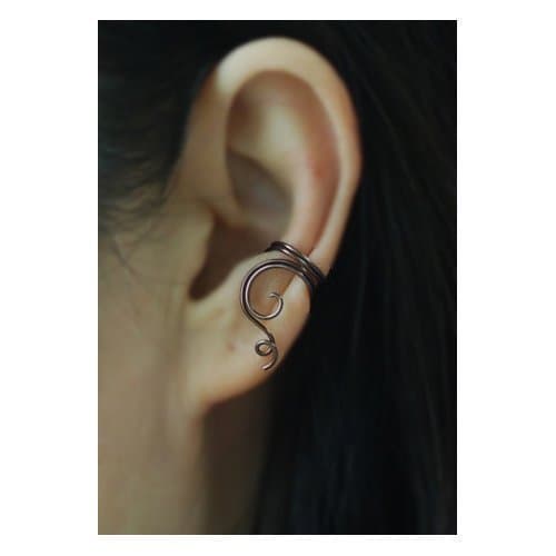 2 line 20gauge Spiral Vine Ear cuff - Type B, Ear Jacket, Ear Wrap, cartilage earring / Please select an option.