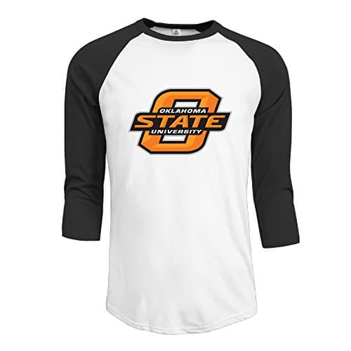 Men's Oklahoma State University Logo 3/4 Sleeve Blended Tshirt Sport Jersey