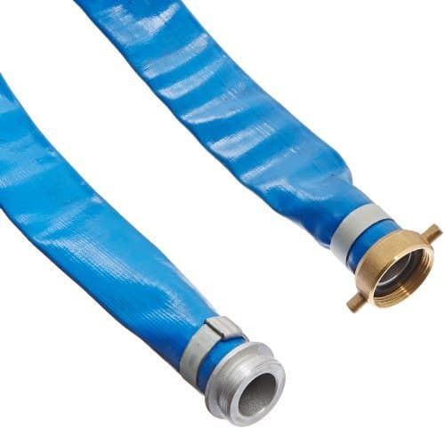 Apache 98138015 1-1/2 x 50' Blue PVC Lay-Flat Discharge Hose with Aluminum Pin Lug Fittings by Apache