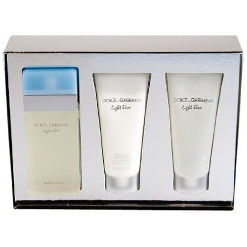 [Bella Bella Boutique] Light Blué Women Gift Set Eau De Toilette Spray 3.3 oz &amp; Body Cream 3.3 oz &amp; Shower Gel 3.3 oz