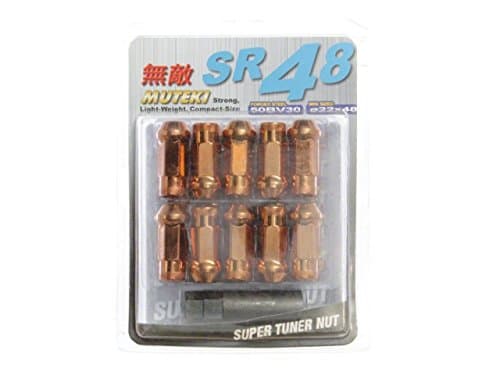 Muteki 32905O SR48 Extended Racing Lug Nuts M12x1.25mm Copper Orange 20pcs