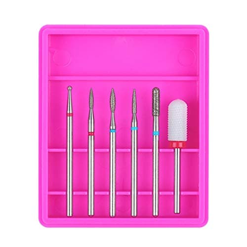 LIANGchueng Notable Nail Drill Bits Cuticle Cleaner Dust Brush Ceramic Rotary Polishing Tool Set(None EH04)
