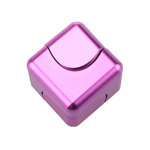 FANITEK Cube Shape Metal Fidget Hand Spinner EDC Toy, Stainless Steel Removable Bearings+Aluminium alloy Body(Purple)