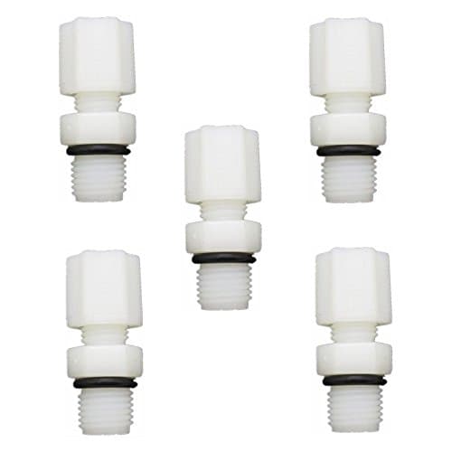 1/4"+1/4" Male Thread Tap Straight Quick Connect RO Water Filter Nylon Pack of 5
