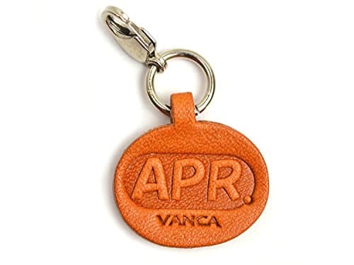 April/APR 3D Leather Birth Month Plate Small Charm with Joint Connect Key Chain Hook VANCA CRAFT-Made in Japan