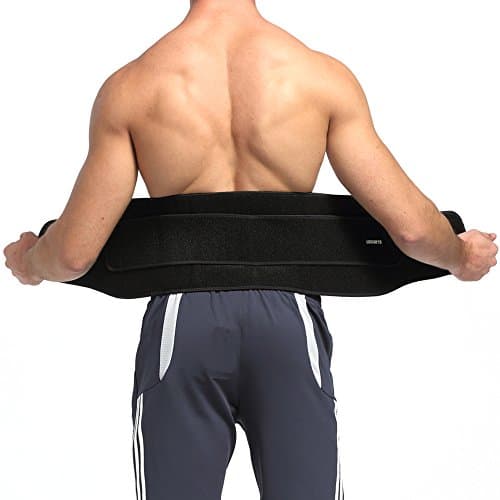 Udoarts Adjustable Lumbar Brace Back Support Belt with 6 Springs and Dual Straps,Black Power