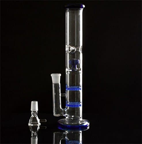 Niceglass Glass Water 2 Layer Pipe 13 inches Tall (Blue)