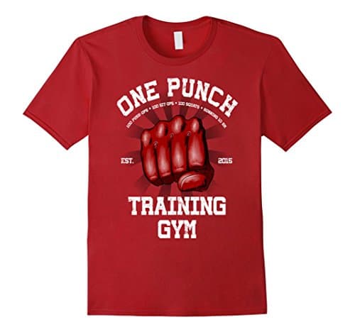 Mens ONE PUNCH TRAINING GYM Tshirt 2XL Cranberry