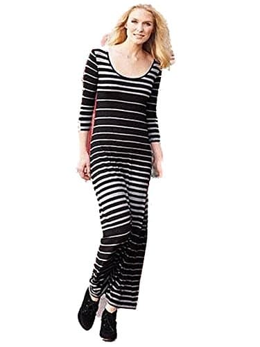 South Grey black gradient stripe jersey maxi dress Size 10 Petite