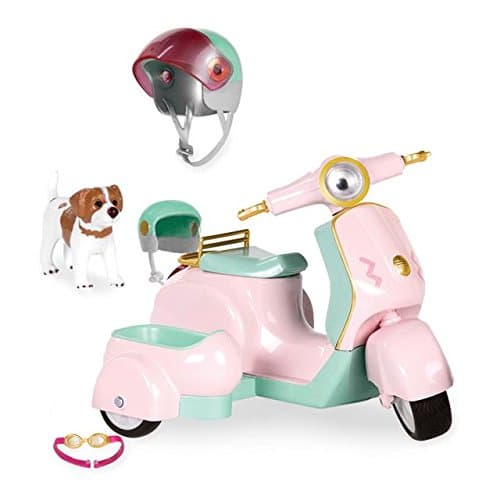 LORI - LET’S GO FOR A SPIN SCOOTER! - Lori Scooter with Sidecar and Pet. Working Lights &amp; FM Radio .