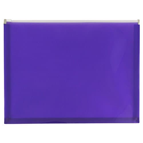 JAM PAPER Plastic Envelopes with Zip Closure - Letter Booklet - 9 3/4 x 13 - Purple - 12/Pack