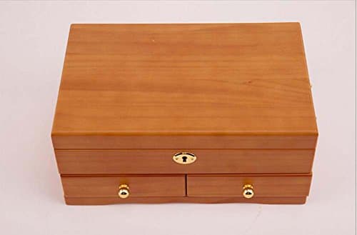 XIAOCHUICC Solid Wood Jewelry Box With Double Locks Large Capacity Retro Style Wood Jewelry With Double Lockers,#1