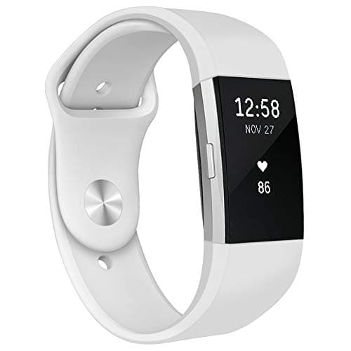Pedfsy Compatible Fit bit Charge 2 Bands, Silicone Breathable Replacement Bands Sport Strap Adjustable Wristbands for Fit bit Charge 2 Fitness Smartwatch, Large Small