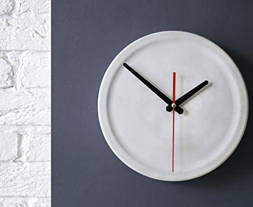 Large Designer Concrete Round Wall Clock - Modern Interior Decor For Home Or Office - Stunning Gift For Minimalist Style Lovers