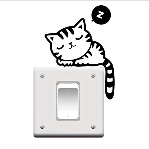 Cat Nap Pet Light Switch Funny Wall Decal Vinyl Sticker