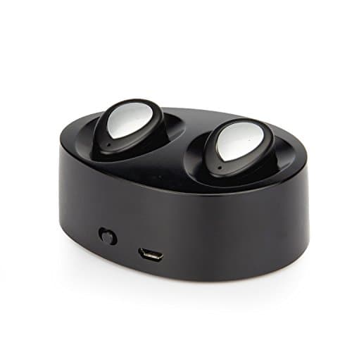 Bluetooth Headphones, Allytech Dual Wireless Earbuds True TWS K2 Mini Twins Stereo Bluetooth Headset V4.1 Sports Headphone with Built-in Mic and Charging Case for iPhone Samsung Smartphones, Black B