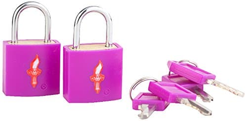 Safe Skies TSA Neon TSA-Approved Padlock Double Set, Grape Juice