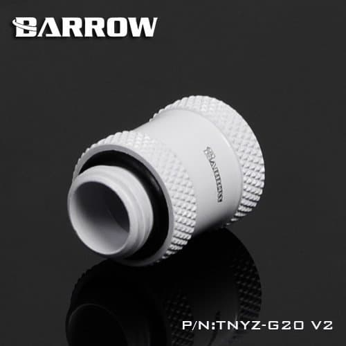 Newest Barrow Fitting Extender 20mm Extender Coupler Adapter White Female to Male G1/4 Thread