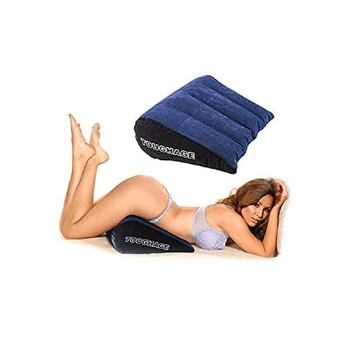 CICOMING Inflatable Triangle Support Pillow Portable Magic Cushion Ramp Body Pillow for Couples, Positioning for Deeper Position Support Pillow, PVC Flocking Travel Pillow C190211