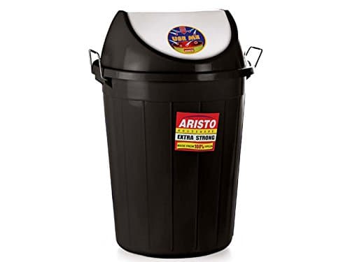 ARISTO Plastic Swing Lid Garbage Waste Dustbin 60 Ltr Parent (Black)