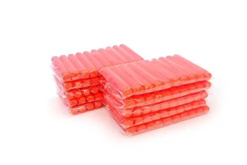 Fivestar 100 Pcs 7.2cm, 2.84 Inch Soft Nerf Compatible Bullets for Nerf N-strike Elite Series Blasters and other Kid Toy Guns Fire Blaster (Red)