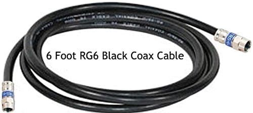 Channel Master 6 Foot RG6 Coaxial Cable with Premium Compression Connectors (Black)