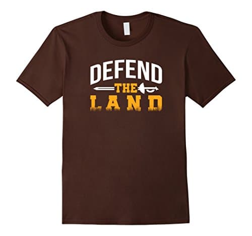 Men's Defend The Land T Shirt  Medium Brown