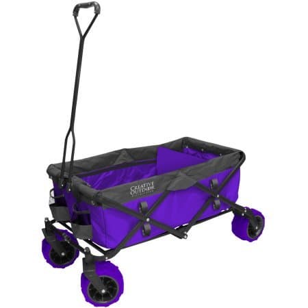 Creative Outdoor Fold Wagon All Terrain Purple Grey