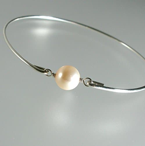 Swarovski Simulated Pearl Bangle Bracelet - ss