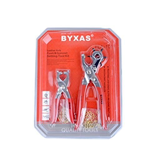 BYXAS Leather Hole Punch & Grommet Setting Tool Kit PLA-101