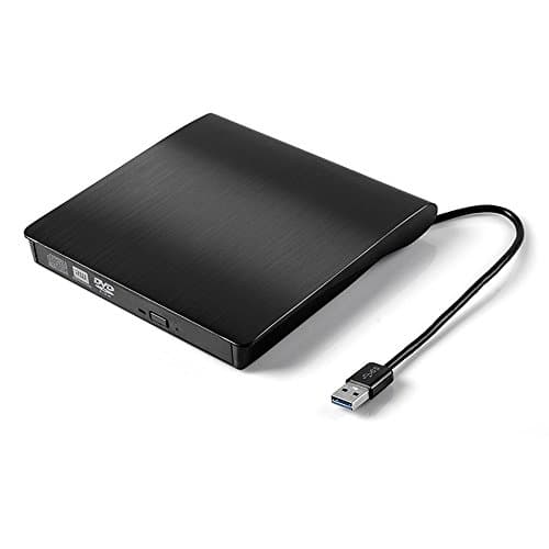 External CD Drive, TOPCHU Ultra Slim USB 2.0 CD DVD-RW DVD ROM Drive, DVD Burner Reader Recorder Writer Rewriter for Laptop, Apple Macbook Pro Air iMAC, PC, Desktop, Notebook (USB 2.0 Black)