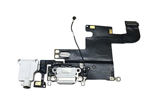 LZEB New Original USB Charging Port Dock Connector Flex Cable + Microphone + Headphone Audio Jack Port Ribbon Replacement Part for iPhone 6 4.7 (White)