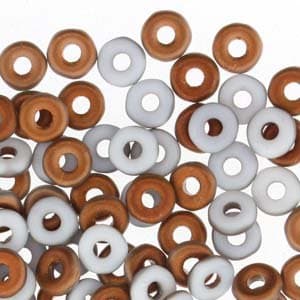 Czech Glass O-Beads Seed Beads 3.8 x 1 mm 8.1 Grams Chalk White Sunset Matte