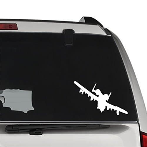 A-10 Thunderbolt Fighter Jet USAF CAS Warthog REMOVABLE Vinyl Decal Sticker For Laptop Tablet Helmet Windows Wall Decor Car Truck Motorcycle - Size (07 Inch / 18 Cm Wide) - Color (Matte Black)