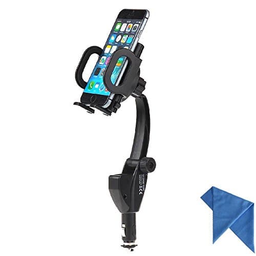 EEEKit Dual USB Car Charger, Adjustable Mount w/ Cigarette Lighter Charger for iPhone X 8 7 6S Plus Samsung Galaxy Note 8/S8/Plus S7 S6 Edge, LG G6/G5, Blackberry KEYone