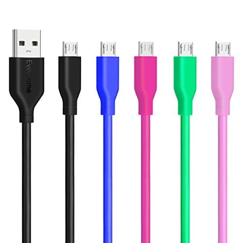 Micro USB Charger, [5-Pack] 3Ft/1M Premium PVC Hi-Speed USB to Micro USB Cable Data Sync Charger Cables For Samsung Galaxy S6/S7 Edge/Note5, LG Volt/G4 (Blue Hot Pink Black Green Pink)