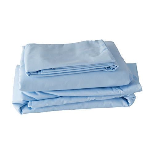 DMI Hospital Bed Sheet Set with Fitted Sheet, Top Sheet and Pillow Case, 36 x 80 x 6 inches, Blue by MABIS DMI Healthcare