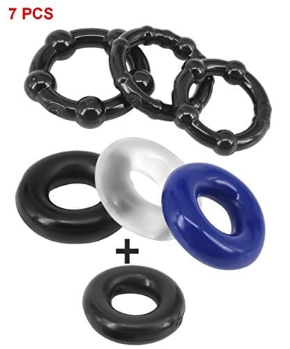 Lelly Q Silicone C-ock Ring for Men -Soft -Simple Power - Premium Quality P-enis Ring for Men (7 C-ock Rings)