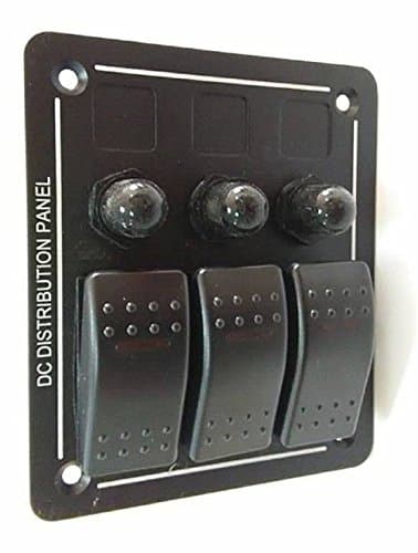 Xseries Auto ™ 12V&24V LED Rocker Switch Panel Waterproof Auto Marine Boat RV Rocker Switches (3 Switches)