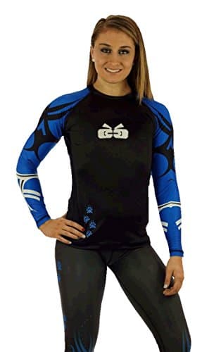Sicchic Women's Mat Monster Rash Guard Size Medium Black and Blue