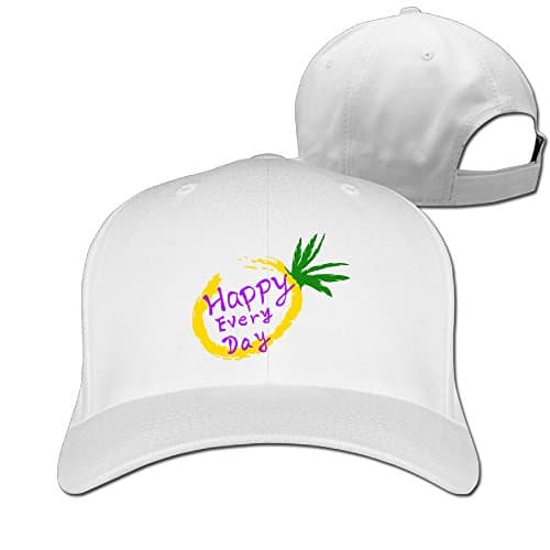Unisex Pineapple Perfect 100% Cotton Adjustable Baseball Cap White
