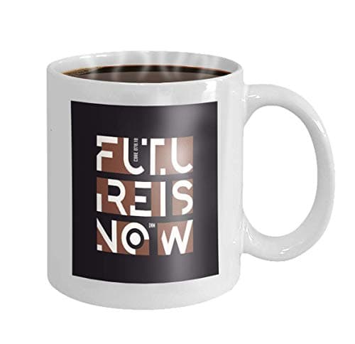 11 oz Coffee Mug Future Now Abstract Geometric Apparel desi Future Now Abstract Geometric Apparel Novelty Ceramic Gifts Tea Cup