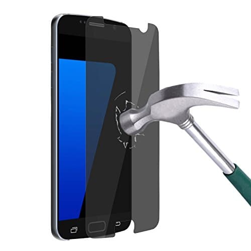 Galaxy S7 Screen Protector, Ulifestyles Mirror Real Tempered Glass Anti Spy Privacy Screen Protector for Samsung Galaxy S7,9H Hardness,High Definition Clear,Explosion-Proof,Anti Shatter, Black