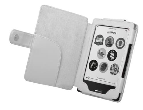 Odyssey Leather Cover Case for Kobo Touch / Amazon Kindle 4 - White