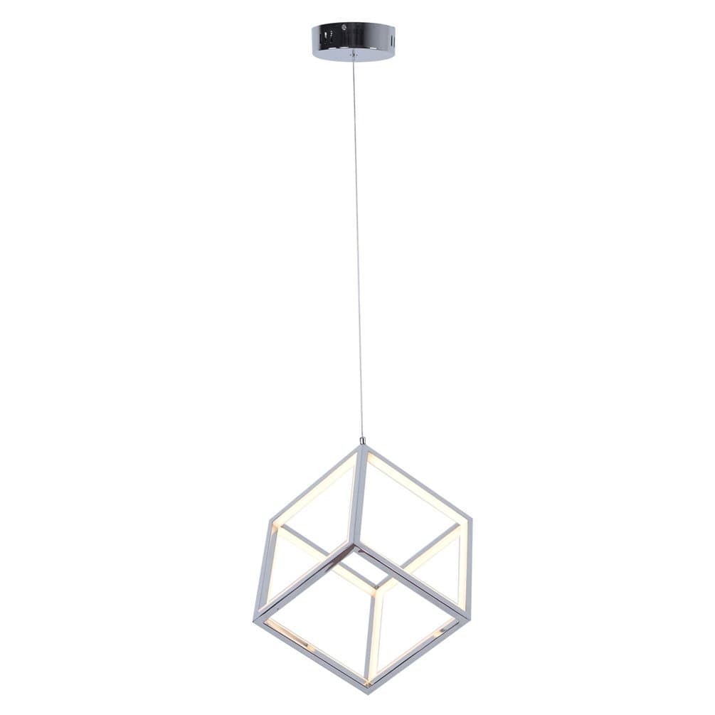 LED Kitchen Pendant Lights Modern Pendant Lighting With Chrome Finish Large Cube Hanging Lights Fixture