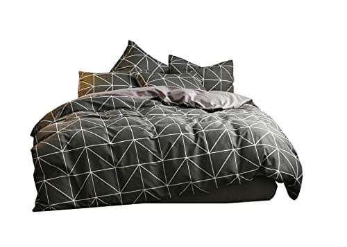 King Marble Duvet Cover, Microfiber 3 Pieces Marble Bedding Set King, 1 Duvet Cover +2 Pillowcases, Black and White Marble Duvet Cover King, with Zipper Closure, Durable Easy Care (NO Comforter)