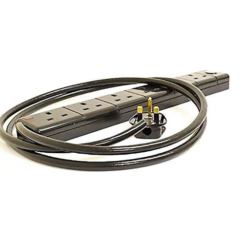 SMJ Electrical S6WI5C Individually 6 Socket Switched Surge Protector Clam of 5 m (Black), 3120 W, Multi Metre