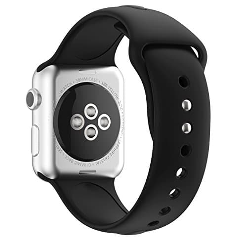 SHJD Band Replacement Compatible Apple Watch 38mm 42mm, Soft Silicone Sport Smart Strap for iWatch Series 1/2/3 S/M M/L