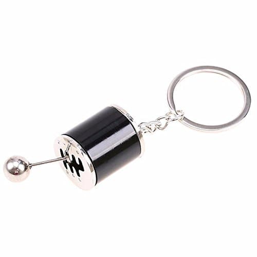 RicerShit Stick Shift Gear Shift 6-Speed Manual Transmission Keychain Keyring Key Chain Ring (Black)